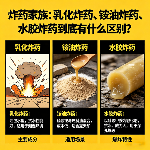 普洱炸药家族：乳化炸药、铵油炸药、水胶炸药到底有什么区别？